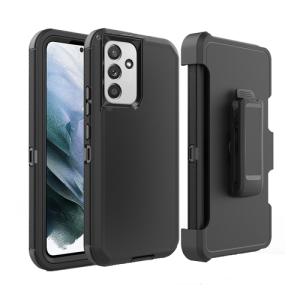 Triple Layer Protection Case & Belt Clip for Samsung Galaxy A13 5G / A04S - Black