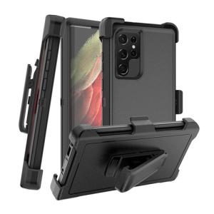 Triple Layer Protection Case & Belt Clip for Samsung Galaxy S23 Ultra - Black